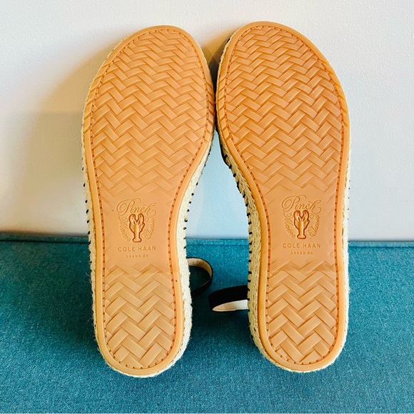 NWOT Cole Haan Black Espadrille Sandals - Picture 7 of 9